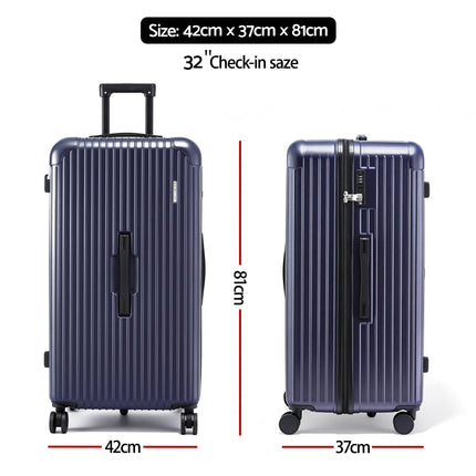 Wanderlite 32" Trunk Luggage Suitcase Travel TSA Type-C 5 Wheels Deep Indigo.