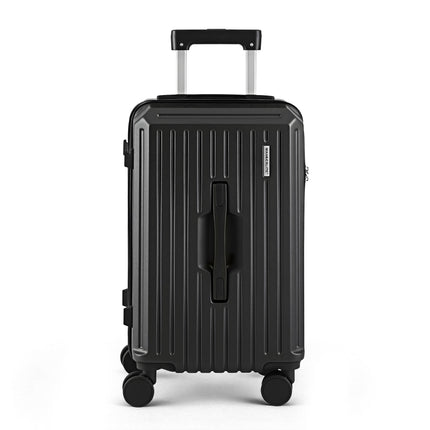 Wanderlite 20" Trunk Luggage Suitcase Travel Carry On TSA Lock Black.