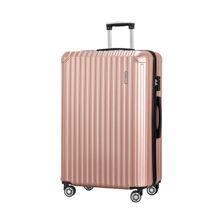 Wanderlite 28-inch Luggage Set with TSA Lock�ABS Hard Shell Travel Suitcase Organiser Luggage Case Rose Gold.