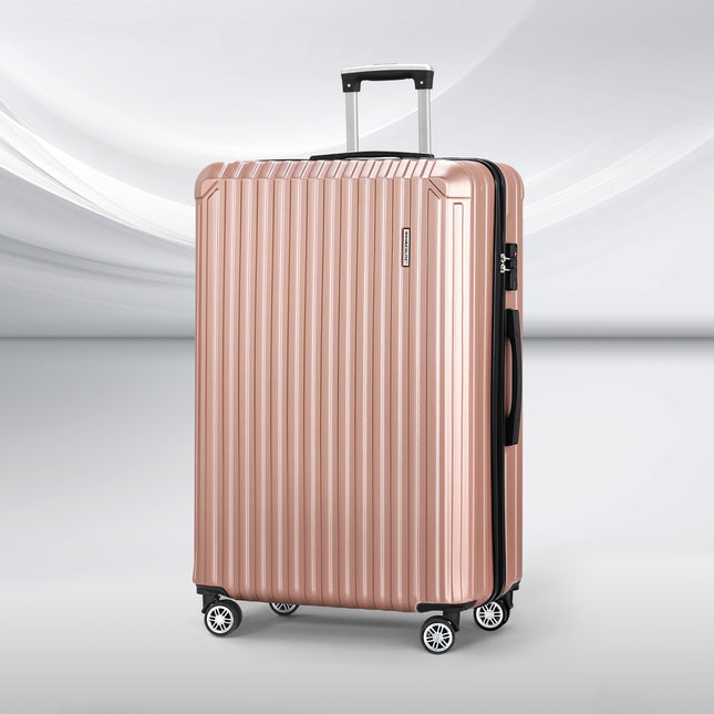 Wanderlite 28-inch Luggage Set with TSA Lock�ABS Hard Shell Travel Suitcase Organiser Luggage Case Rose Gold.