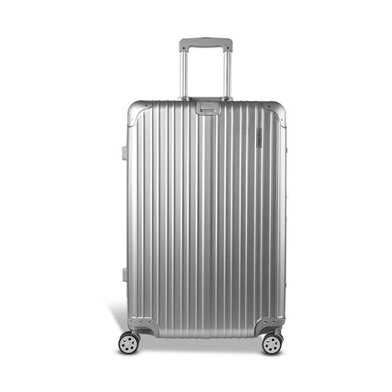 Wanderlite 28 Inch Luggage with TSA Lock Stainless�Steel�Wrapped�Corners Hard Shell Travel Suitcase Luggage Case Silver.
