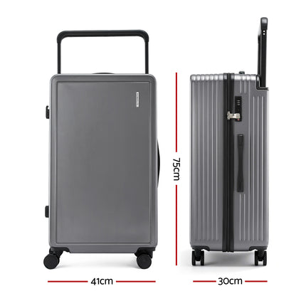 Wanderlite 28" Wide Handle Luggage Suitcase Travel TSA Lock Anthracite Grey.