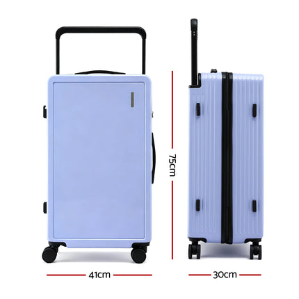 Wanderlite 28" Wide Handle Luggage Suitcase Travel TSA Lock Light Blue.
