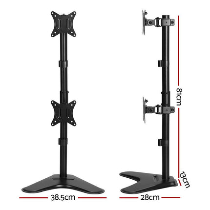 Artiss Monitor Arm Stand Dual Mount HD LED TV Bracket Holder Freestanding.