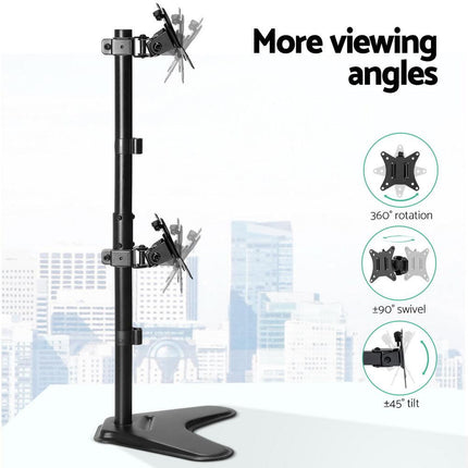 Artiss Monitor Arm Stand Dual Mount HD LED TV Bracket Holder Freestanding.
