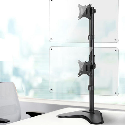 Artiss Monitor Arm Stand Dual Mount HD LED TV Bracket Holder Freestanding.