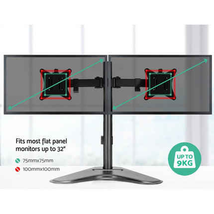 Artiss Monitor Arm Stand Dual Black.
