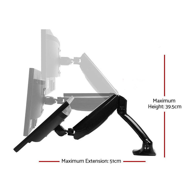 Artiss Monitor Arm Gas Spring Dual Desk Mount Screen Holder.