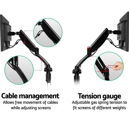 Artiss Monitor Arm Gas Spring Desk Mount Screen Holder.