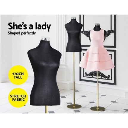 Embellir Female Mannequin Dummy Model Dressmaker Clothes Display Torso Tailor BK.