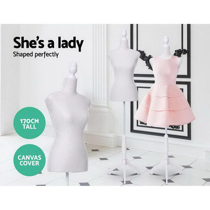 Female Mannequin 170cm Model Dressmaker Clothes Display Torso Tailor Wedding White.