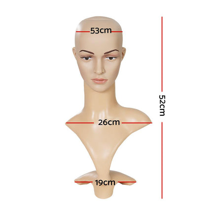 Embellir Female Mannequin Head Dummy Model Display Shop Stand Professional Use.