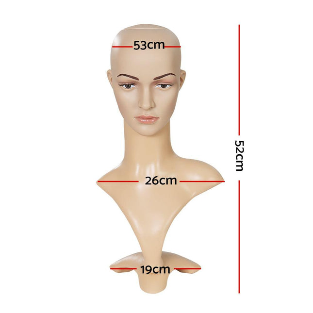 Embellir Female Mannequin Head Dummy Model Display Shop Stand Professional Use.
