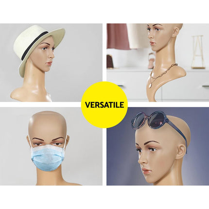 Embellir Female Mannequin Head Dummy Model Display Shop Stand Professional Use.