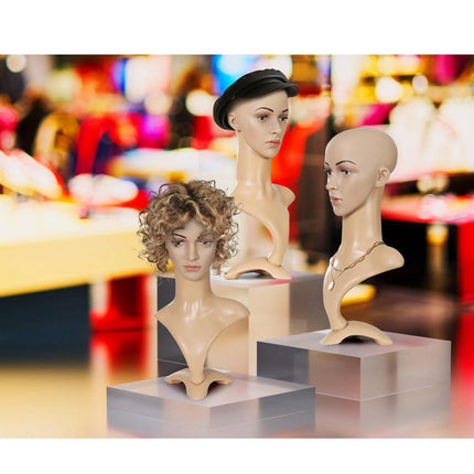 Embellir Female Mannequin Head Dummy Model Display Shop Stand Professional Use.