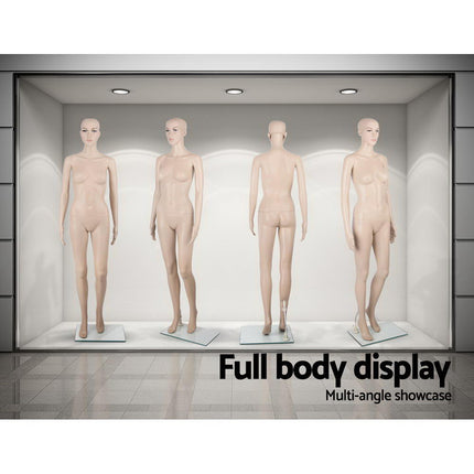 175cm Tall Full Body Female Mannequin - Skin Coloured.
