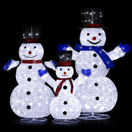 3 PCS Christmas Lights 330 LED Fairy Light Snowman Decorations Jingle Jollys.