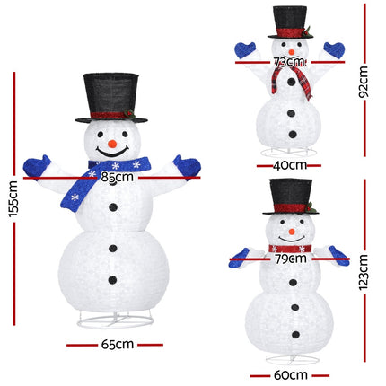 3 PCS Christmas Lights 330 LED Fairy Light Snowman Decorations Jingle Jollys.