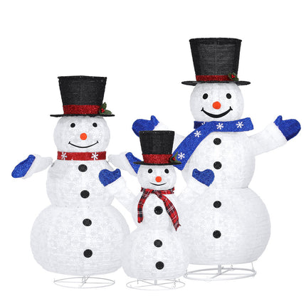 3 PCS Christmas Lights 330 LED Fairy Light Snowman Decorations Jingle Jollys.