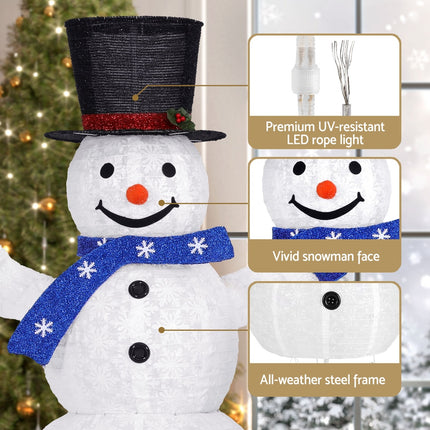 3 PCS Christmas Lights 330 LED Fairy Light Snowman Decorations Jingle Jollys.