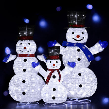 3 PCS Christmas Lights 330 LED Fairy Light Snowman Decorations Jingle Jollys.