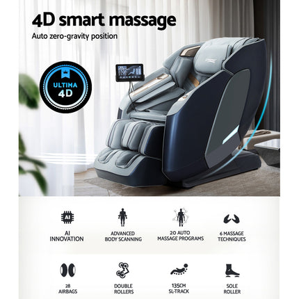 Livemor 4D Massage Chair Recliner SL Track Full Body Zero Gravity Massager Heated AI Body Scan Melisa.