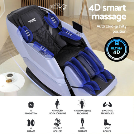 Livemor 4D Massage Chair Recliner SL Track Full Body Zero Gravity Massager Heated AI Body Scan SINA.