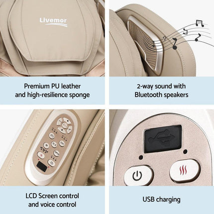 Livemor Massage Chair Electric Recliner Home Massager 3D OLIN.