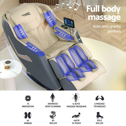 Livemor Massage Chair Electric Recliner Home Massager 3D Opal.