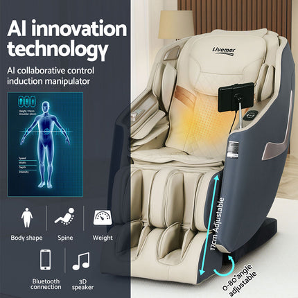 Livemor Massage Chair Electric Recliner Home Massager 3D Opal.