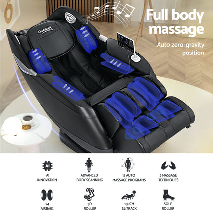 Livemor Massage Chair Electric Recliner Home 3D Massager Flynn.