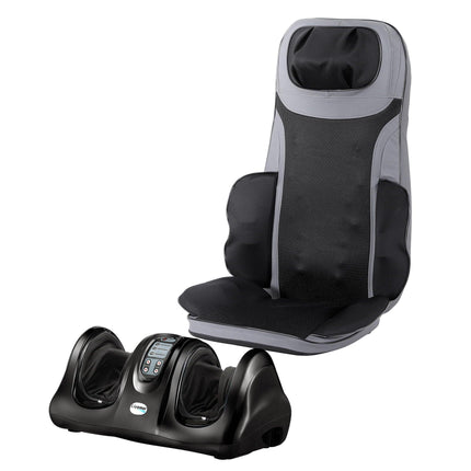 Livemor 8-nodes Full Back Massage Seat Cushion Heating With Foot Massagers.