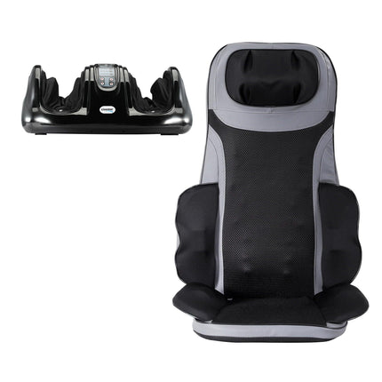 Livemor 8-nodes Full Back Massage Seat Cushion Heating With Foot Massagers.