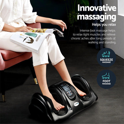 Livemor 8-nodes Full Back Massage Seat Cushion Heating With Foot Massagers.