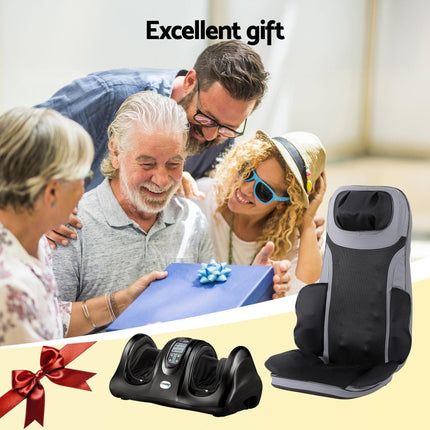 Livemor 8-nodes Full Back Massage Seat Cushion Heating With Foot Massagers.