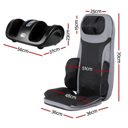 Livemor Full Back Massage Seat Cushion Heating With Kneading Foot Massagers.