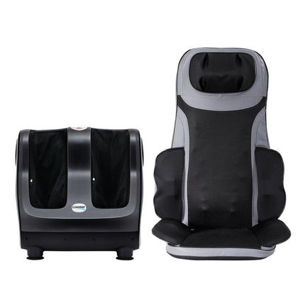 Livemor Full Back Massage Seat Cushion Heating With 360° Foot Massagers.