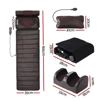 Livemor Massage Mat Kneading Neck Foot Massager Heated Vibration Airbag Mattress.