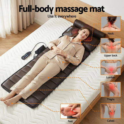 Livemor Massage Mat Kneading Neck Foot Massager Heated Vibration Airbag Mattress.