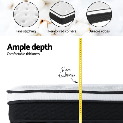 Giselle Bedding 21cm Mattress Euro Top King Single.
