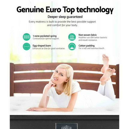Giselle Bedding 34cm Mattress Euro Top Double.