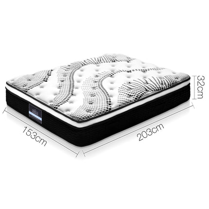 Giselle Bedding 32cm Mattress Euro Top Queen.