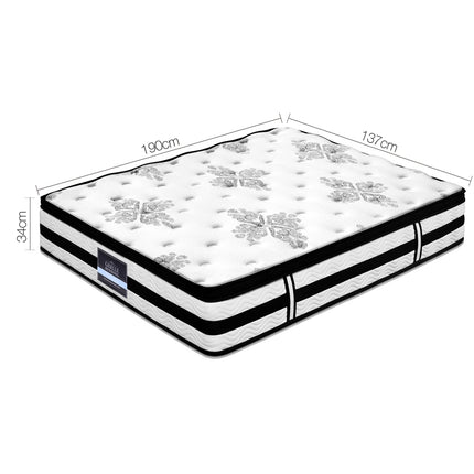Giselle Bedding 34cm Mattress Euro Top Pocket Spring Double.