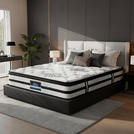 Giselle Bedding 34cm Mattress Euro Top Pocket Spring Queen.