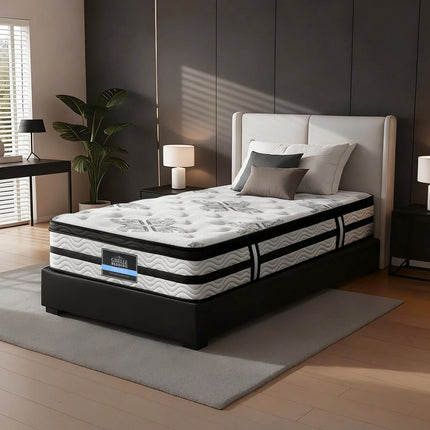 Giselle Bedding 34cm Mattress Euro Top Pocket Spring Single.