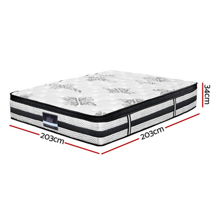 Giselle Bedding 34cm Mattress Euro Top Pocket Spring Super King.