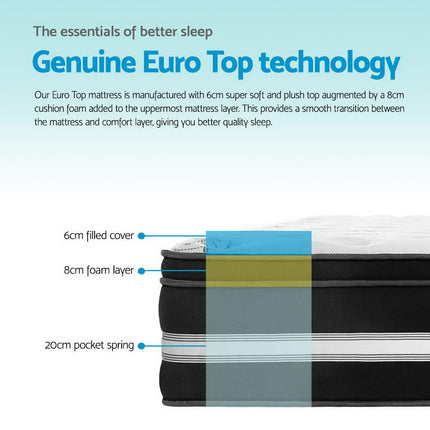 Giselle Bedding 34cm Mattress Cool Gel Memory Foam Single.