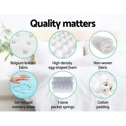 Giselle Bedding 34cm Mattress Cool Gel Memory Foam 7 Zone Double.