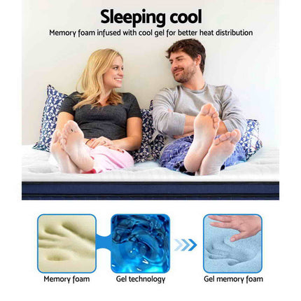 Giselle Bedding 34cm Mattress Cool Gel Memory Foam 7 Zone Queen.