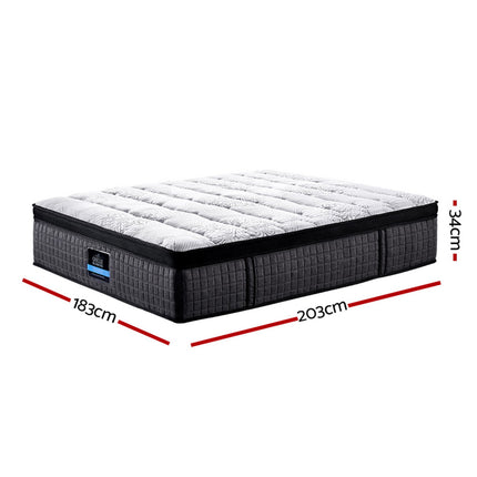 Giselle Bedding 34cm Mattress 9 Zone Latex Foam King.